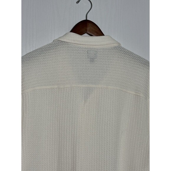 J.Crew Textured Camp Shirt Men's XL Ivory White Short Sleeve Waffle Weave New - Picture 9 of 15